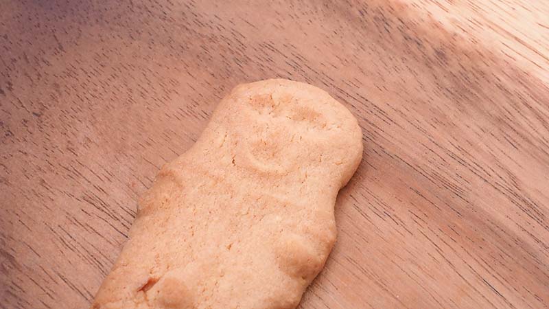 縄文遺跡クッキーの土偶の表情